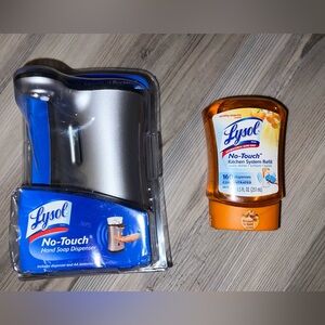 Lysol No-Touch Hand Soap Dispenser And Soap  Sparkling Tangerine 8.5oz Refill